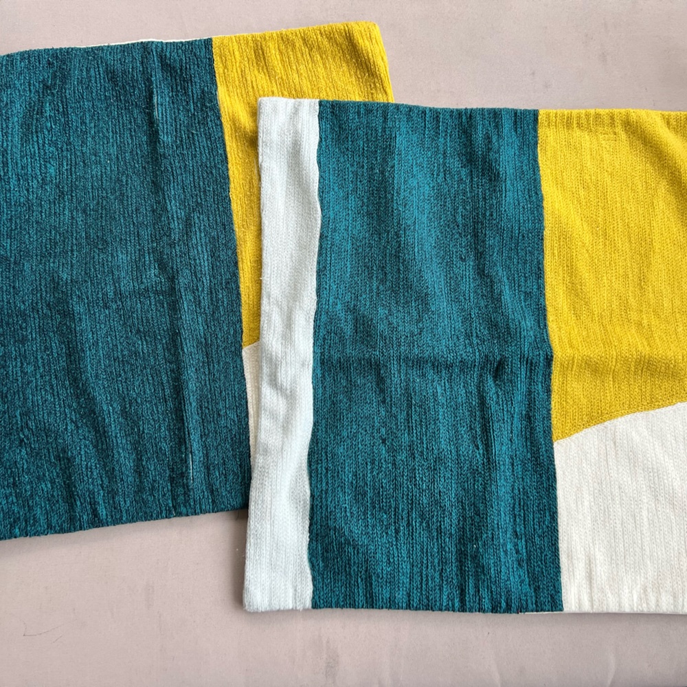 Set of 2 West Elm Crewel throw pillow covers